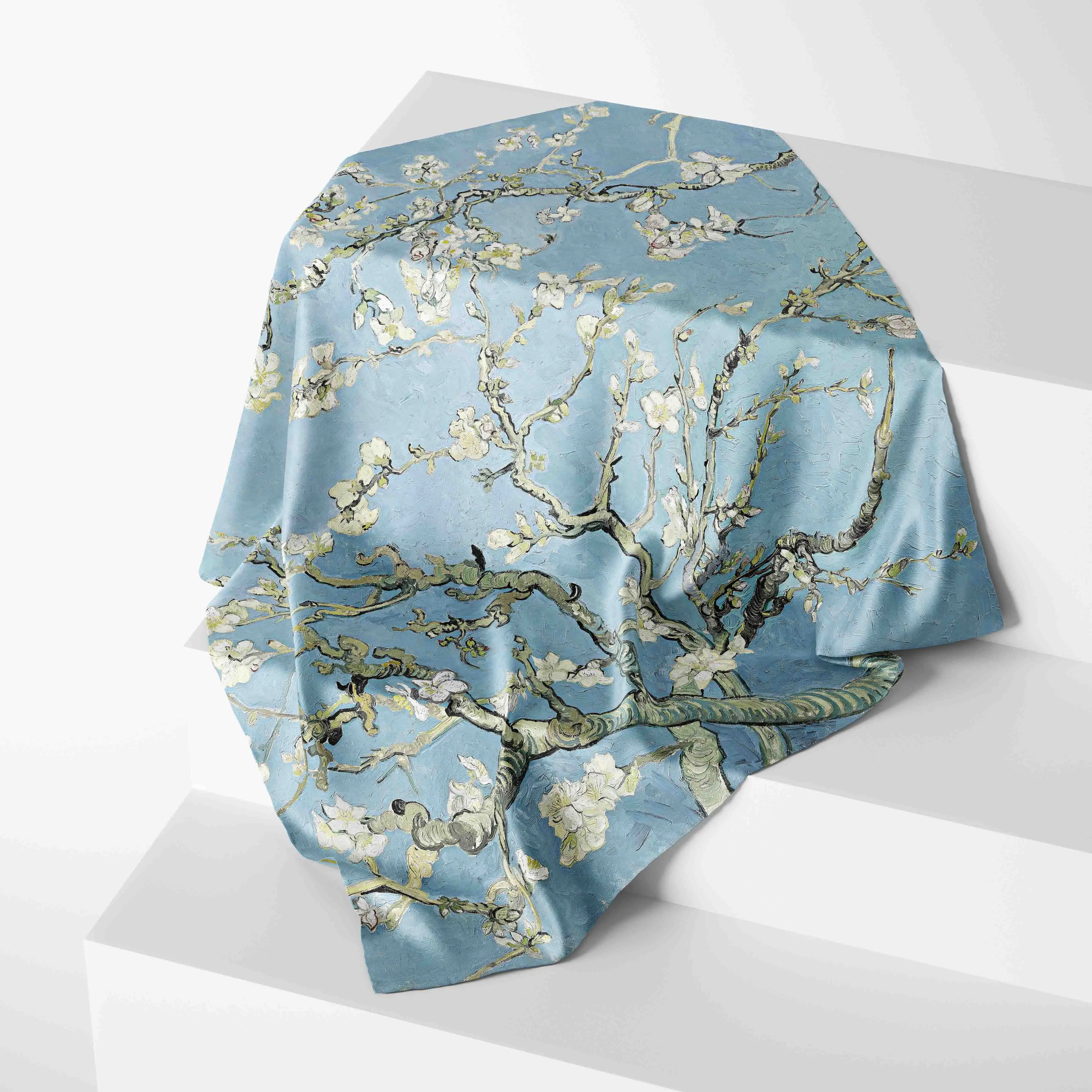 Flower Oil Painting 2023 New Spring Winter Silk Scarf Men Luxury Brand Designer Fashion Scarves Plaid for Women Scarf