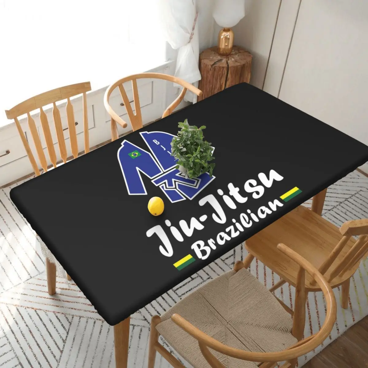 Jiu-Jitsu Customized Rectangular Tablecloth Oilproof Table Cover for Dining Events Table Cloth