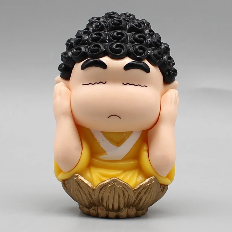 4pcs Buddha Shin Chan Anime Figure Gk Don't See Don't Say Close One's Ears Indisposition Crayon Shin Chan Model Decoration Toy