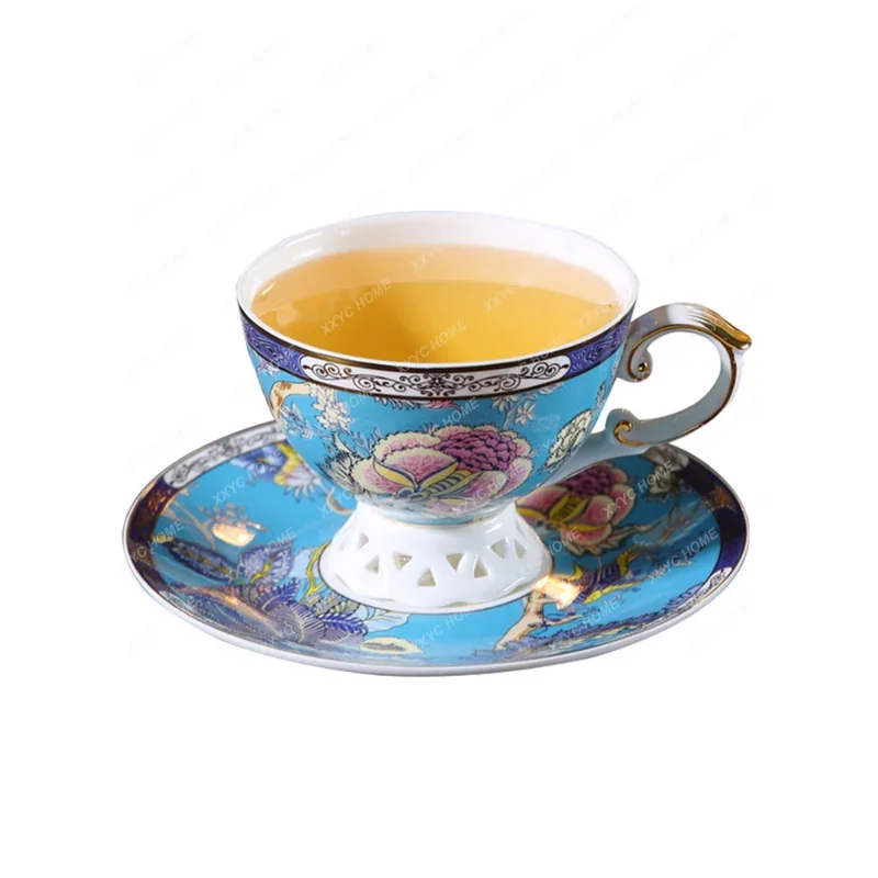 British Afternoon Tea Set Ceramic European Style Coffee Set Set Palace Style Bone China Flower Tea Cup and Saucer Gift Box