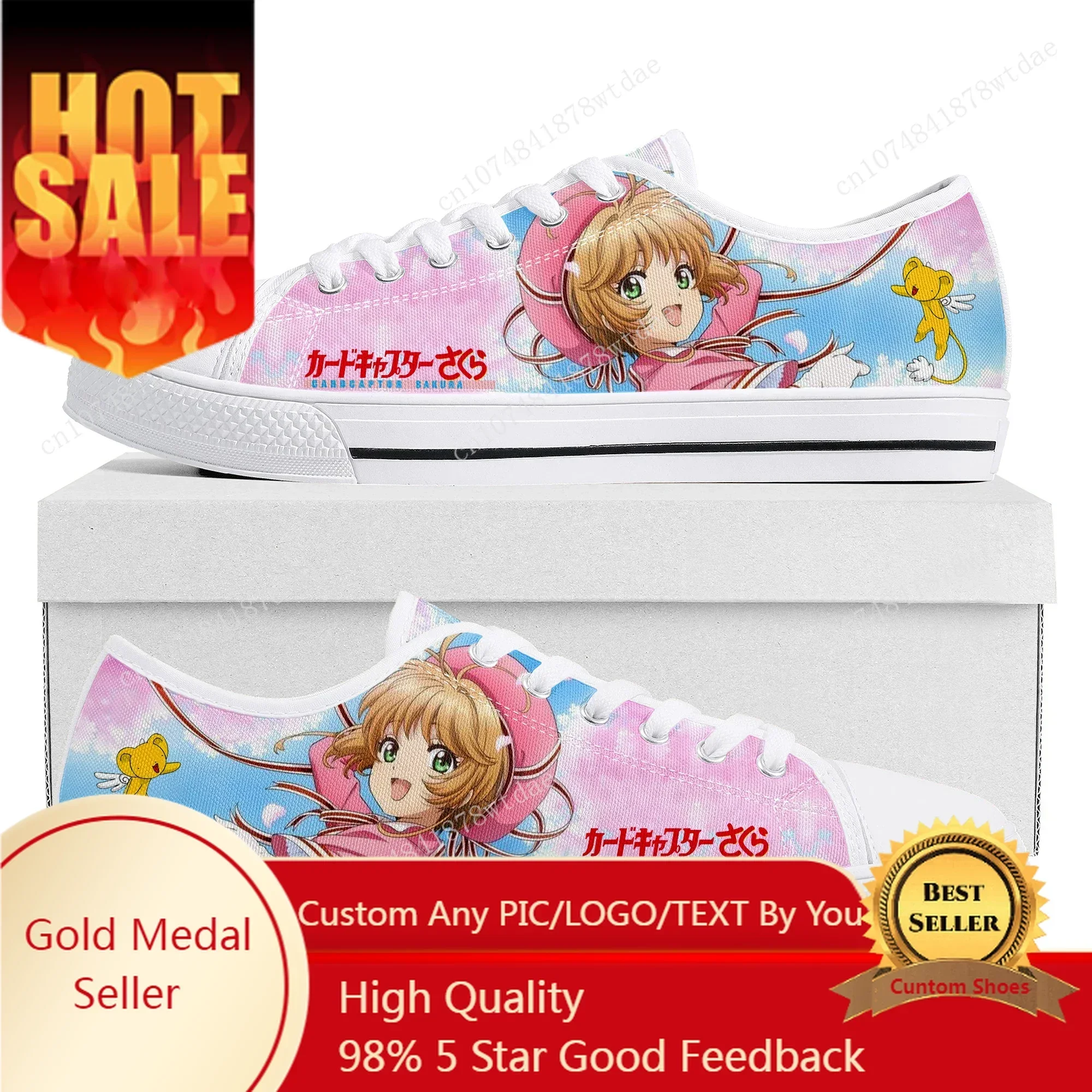 

Низкие кроссовки Cardcaptor Sakura, женские и мужские парусиновые кроссовки высокого качества для подростков, пара комиксов, обувь на заказ в стиле манга