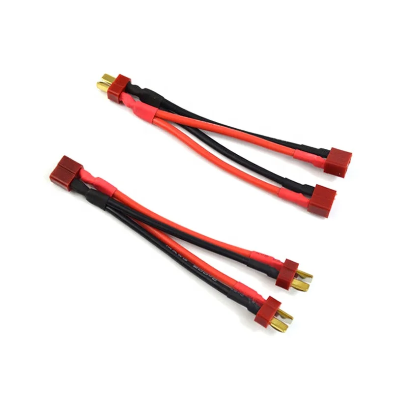 30PCS Deans Connector Dual Battery Extension Y Splitter T Plug Adapter Cable 14AWG Leads For RC Lipo Battery Parallel Wire Harne