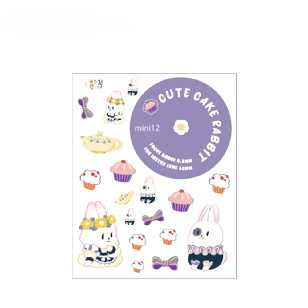 การ์ตูนสร้างสรรค์ PVC DIY สติกเกอร์ตกแต่งใช้งานร่วมกับ Instax Mini 12 กล้องและกระเป๋าป้องกันตกแต่ง