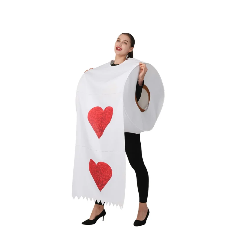 1PCS الكبار زوجين محاكاة ساخرة ورق التواليت لفة ورقة أعلى المطبوعة زي، كرنفال هالوين الأسرة حزب تأثيري حلي