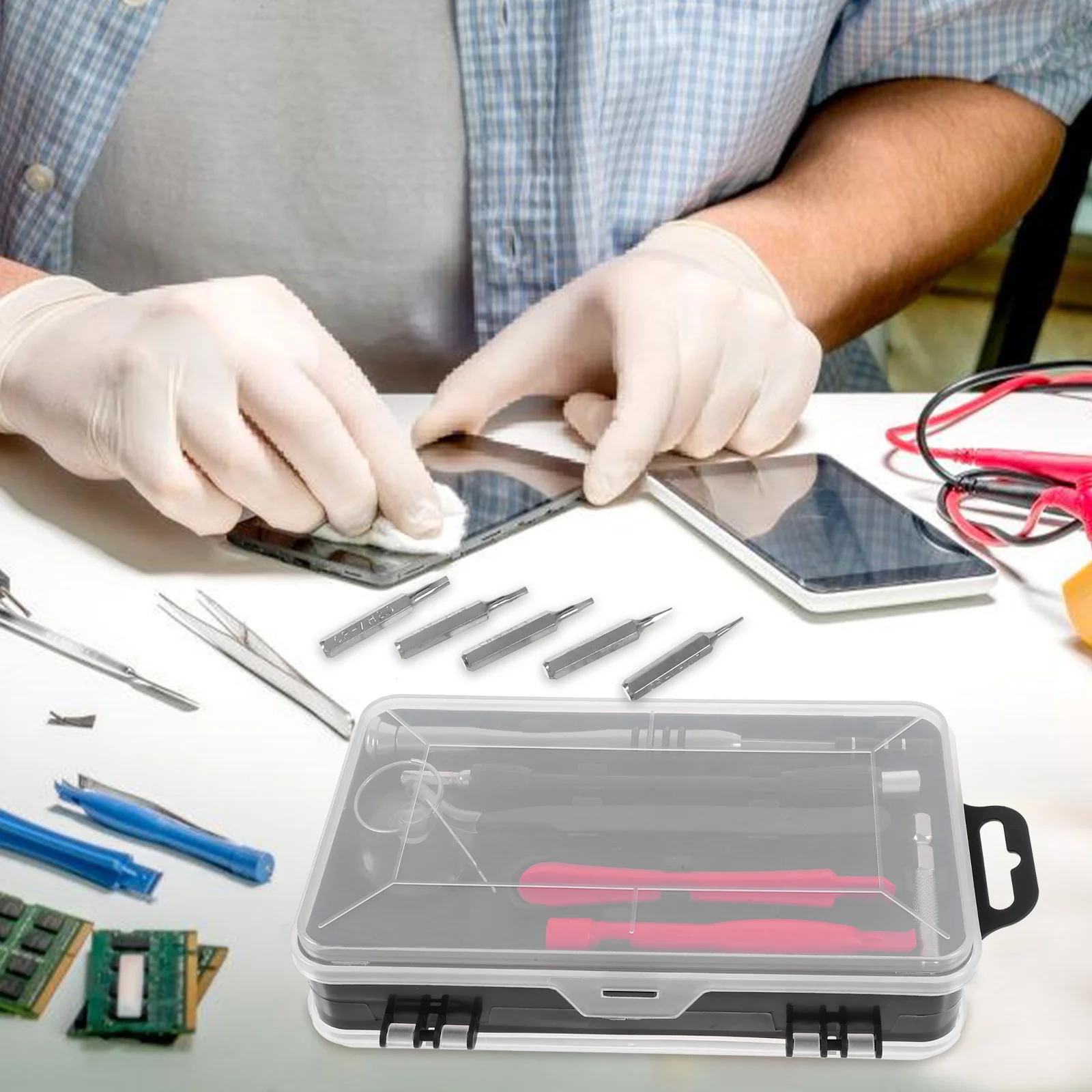 Herramienta de reparación de teléfonos móviles, juego de destornilladores de precisión multifunción para desmontar el Kit magnético, acero de alta calidad duradero