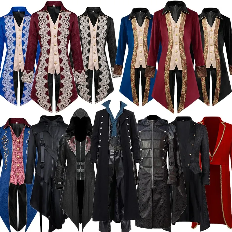 

Renaissance Court Prince Formal Wear Tailcoat Stage Performance Elaborate Costume Medieval Halloween Countess Play Suit