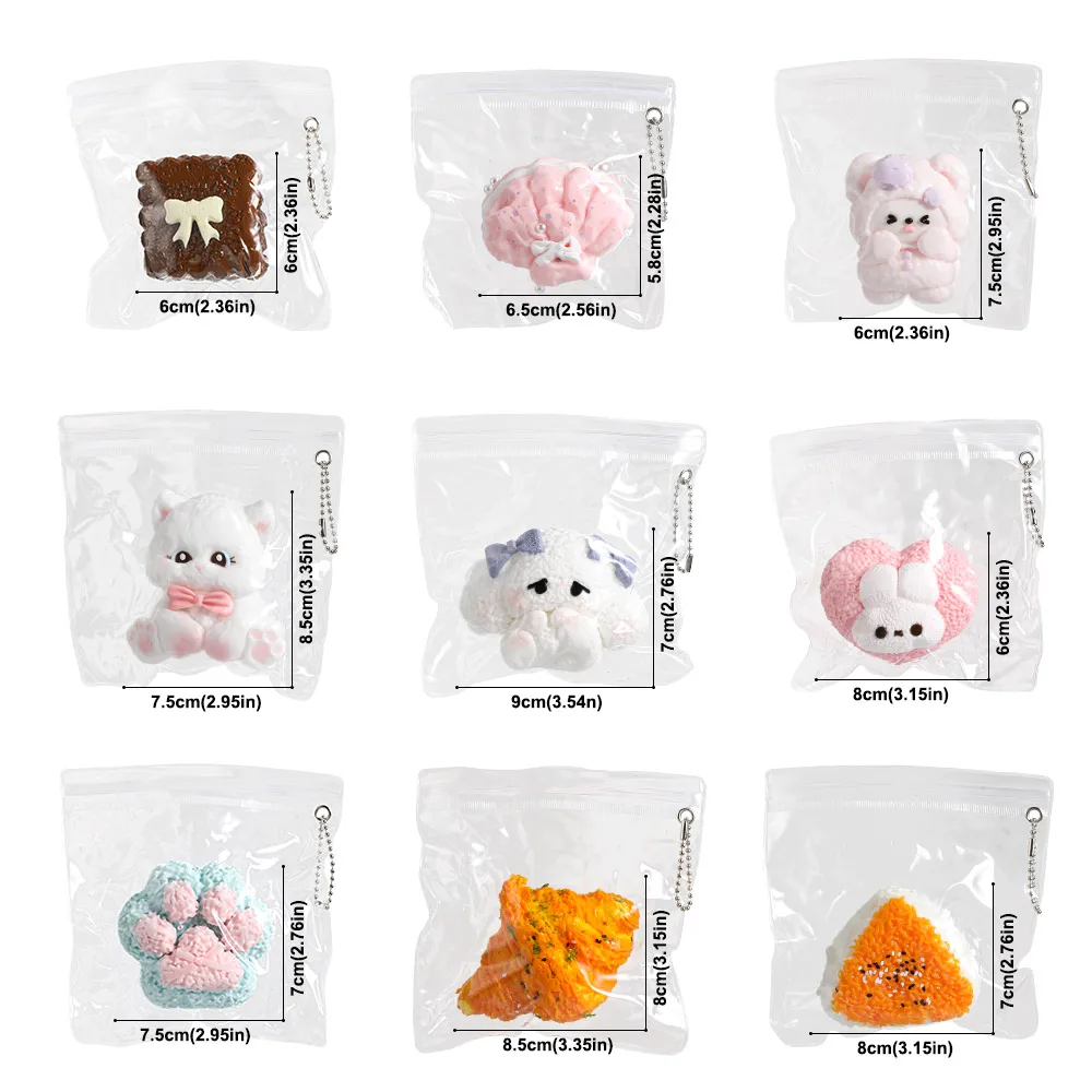 Juguetes antiestrés hechos a mano, blandos y pegajosos, animales para apretar, serie de pan, juguetes sensoriales para aliviar el estrés de dibujos animados, regalo para adultos