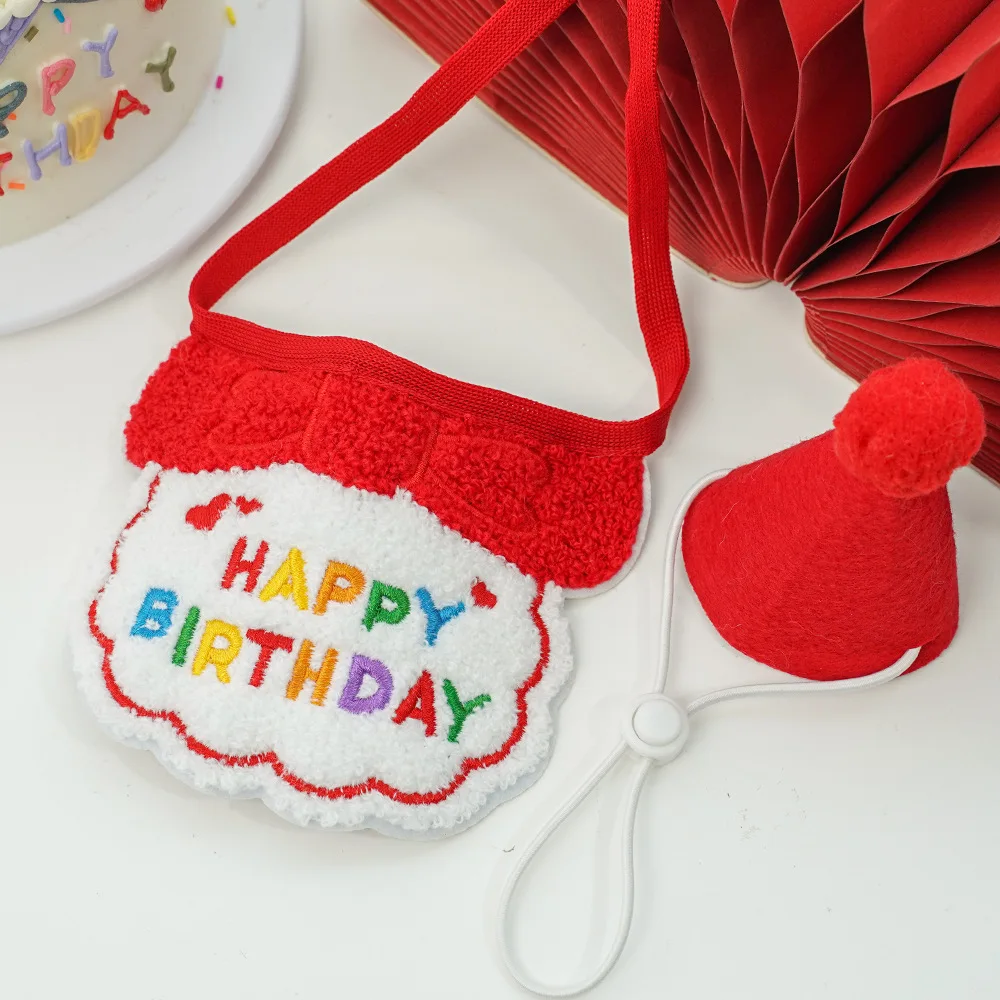 Dog Birthday Bandana Small Dog Birthday Hat Pet Happy Birthday Supplies Puppy Party Accessories Cat Accessories Pet Decoration