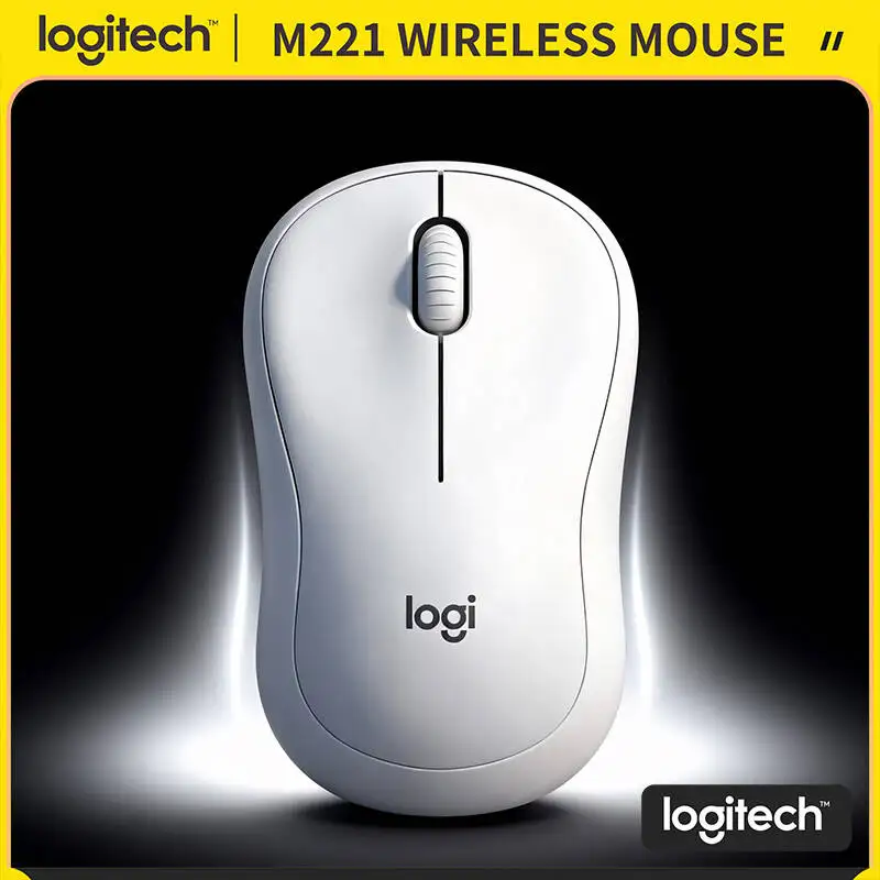 

Logitech M221 Silent Ergonomic Mouse - 75g Lightweight, 10m Range, USB Plug-and-Play, 18-Month Battery, Silent Clicks