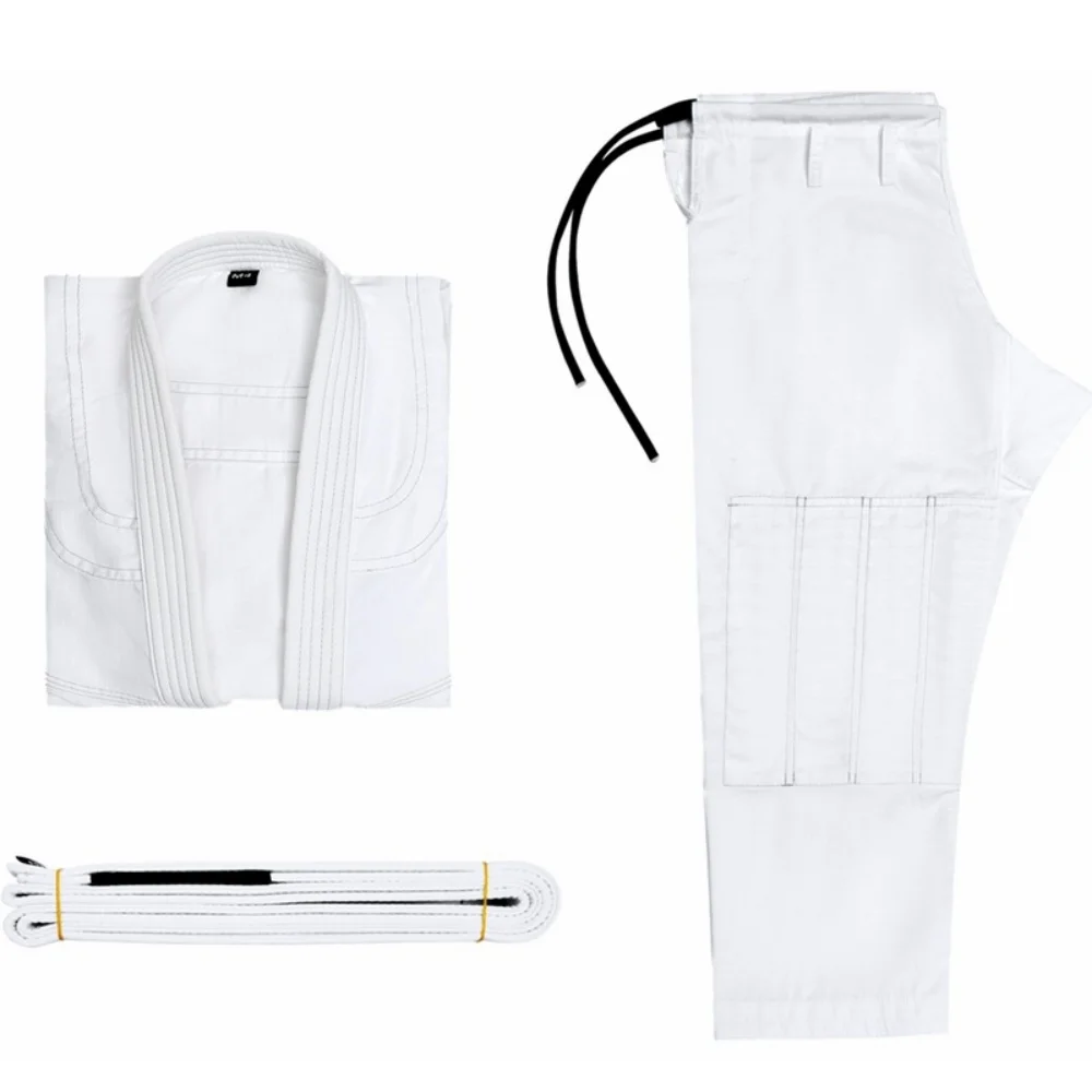 Men Women Kids Brazilian Jiu Jitsu Gi Uniform BJJ Kimono with Free White Belt Reinforced Stitching Martial Arts Training Suit