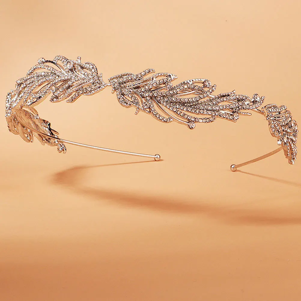 

1Pcs Bridal Crown Hollow Crystal Vintage Tiara Silver Wedding Hair Decoration Elegant Hollow-Out Headpiece