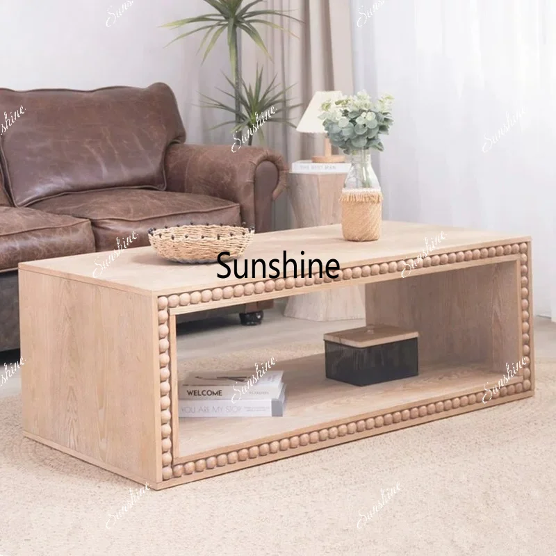 

Medieval wabi-sabi wind solid wood rectangular coffee table