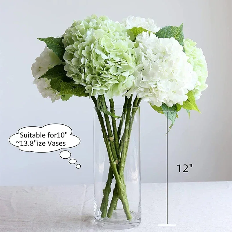 4 pcs Hydrangea Artificial Flowers Real Touch Latex Hydrangea for Wedding Bouquet Party Home Decor