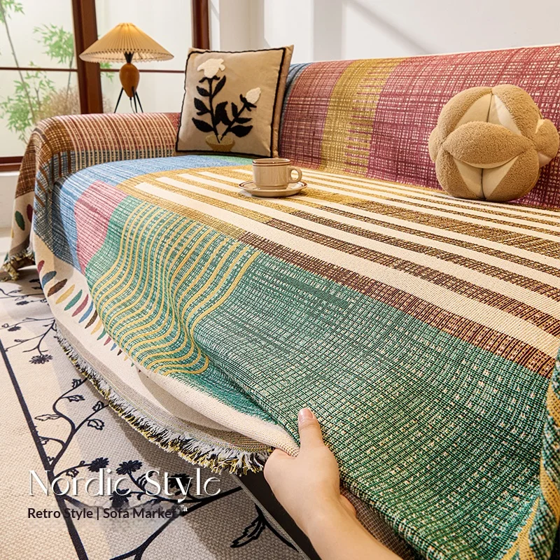 Living Room Sofa Cover Fabric Fully Wrapped Sofa Towel Thick Sofa Towel Wear-Resistant Anti Cat Sratch Sofa Cover
