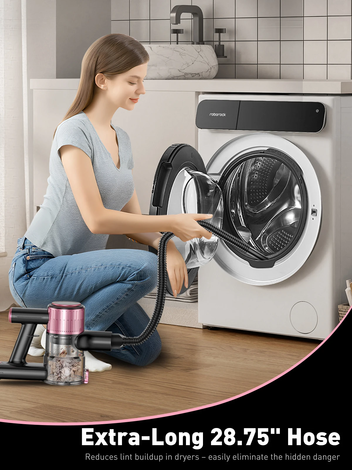 Aspiradora inalámbrica, 40Kpa/500W/45min, potente aspiradora de varilla 10 en 1 para el hogar, pelo de mascotas, suelo duro, alfombra