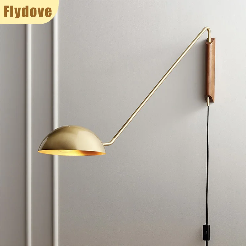 Italian Modern Designer Wrought Iron LED Wall Lamp Creative Living Room Sofa Bedside Adjustable Indoor Lighting Decoration Lamp