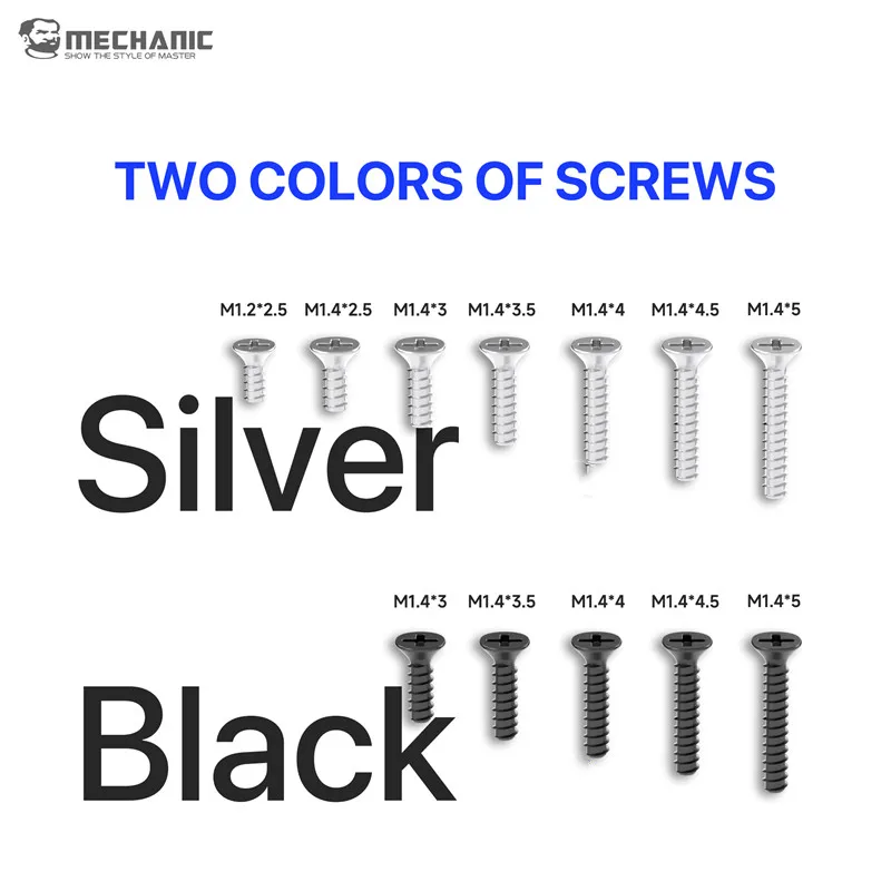 MECHANIC ADS-2 IPS-12 Mobile Phone Tiny Screws Assortment Kit Anti-Slip Thread Micro Screw for Android/iPhone Repair Tools