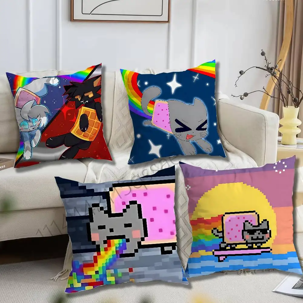 Funny N-Nyan Cat Pillow cases Sofa cushion cover home bedroom room decoration
