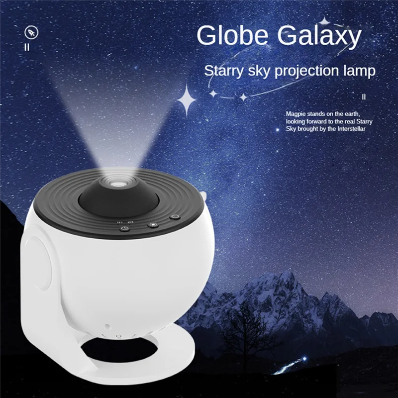 Lâmpada de projetor estrelado Galaxy 360 °   Lâmpada protetora giratória de luz noturna estrelada ajustável para quarto, casa, festas B