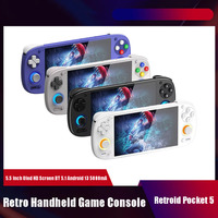 Retroid Pocket 5 Retro Handheld Game Console SD865 5.5 Inch Oled HD Screen Bluetooth 5.1 Android 13 5000mAh Video Game Player