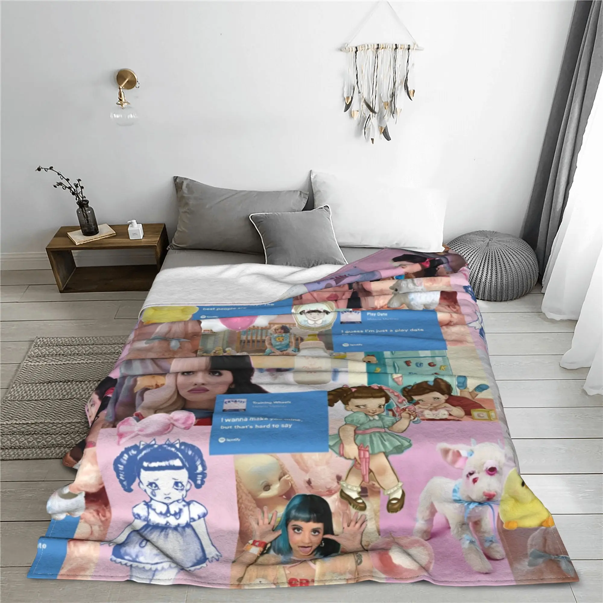 Melanie Martinez Music  Blanket Coral Fleece Plush Print  Breathable Soft Throw Blanket for Sofa Outdoor Rug Piece