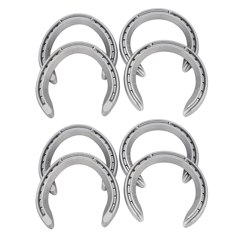 8Pcs 5 Horse Equipment Aluminum Alloy Horseshoes 2 Front + 2 Rear Farrier Tools For Tournament Play