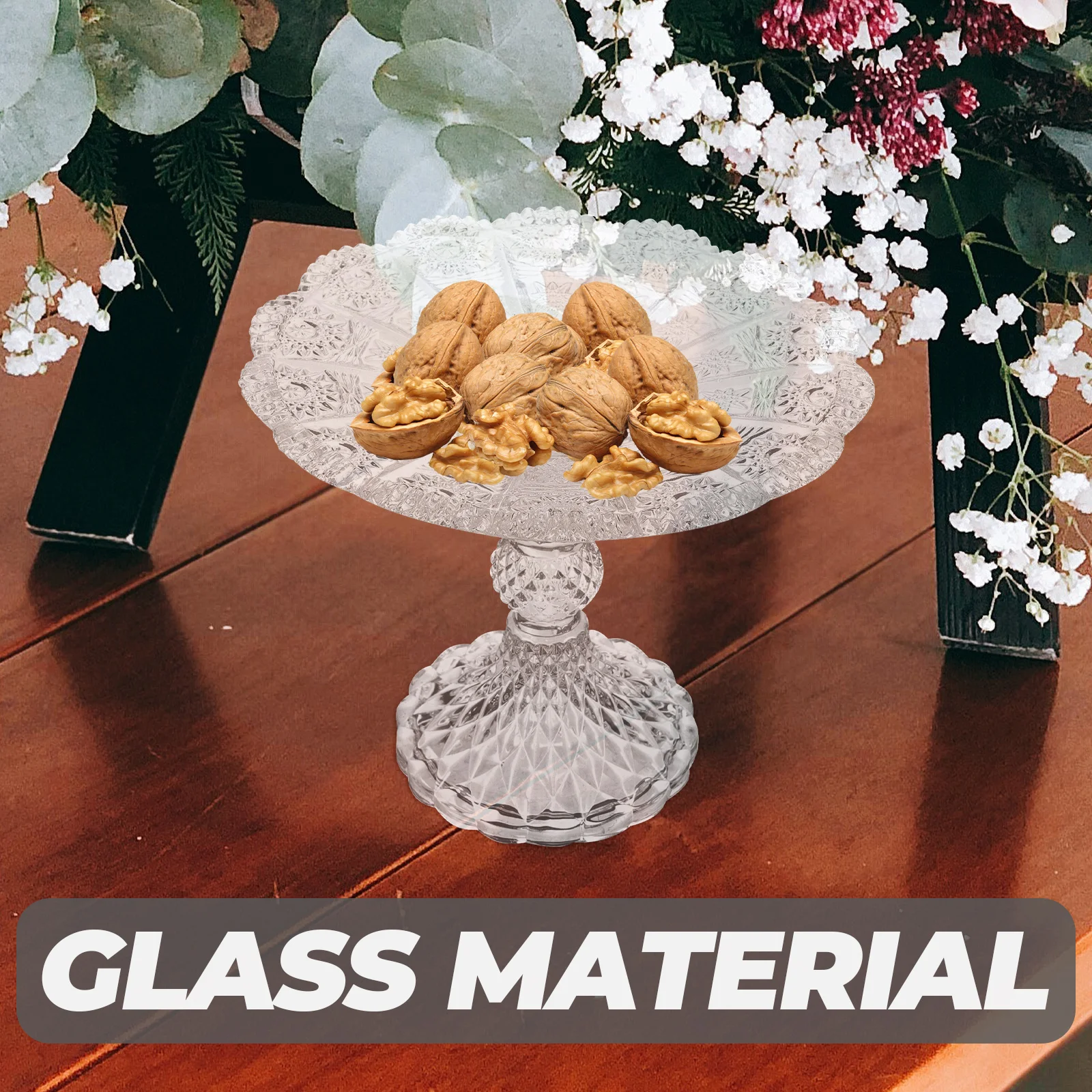 

Smooth Edge Glass Fruit Bowl Vintage Style Appetizer Plate Perfect for Dessert Serving Tray Party Table Decoration