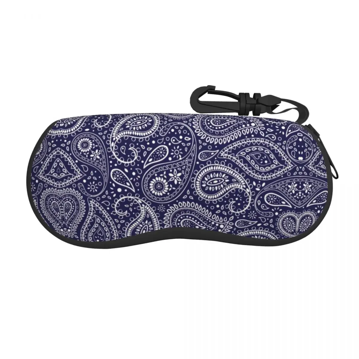 Custom Bandana Pretty Bohemian Art Paisley Shell Glasses Case Unisex Cool Blue Eyeglasses Case Sunglasses Protector Box