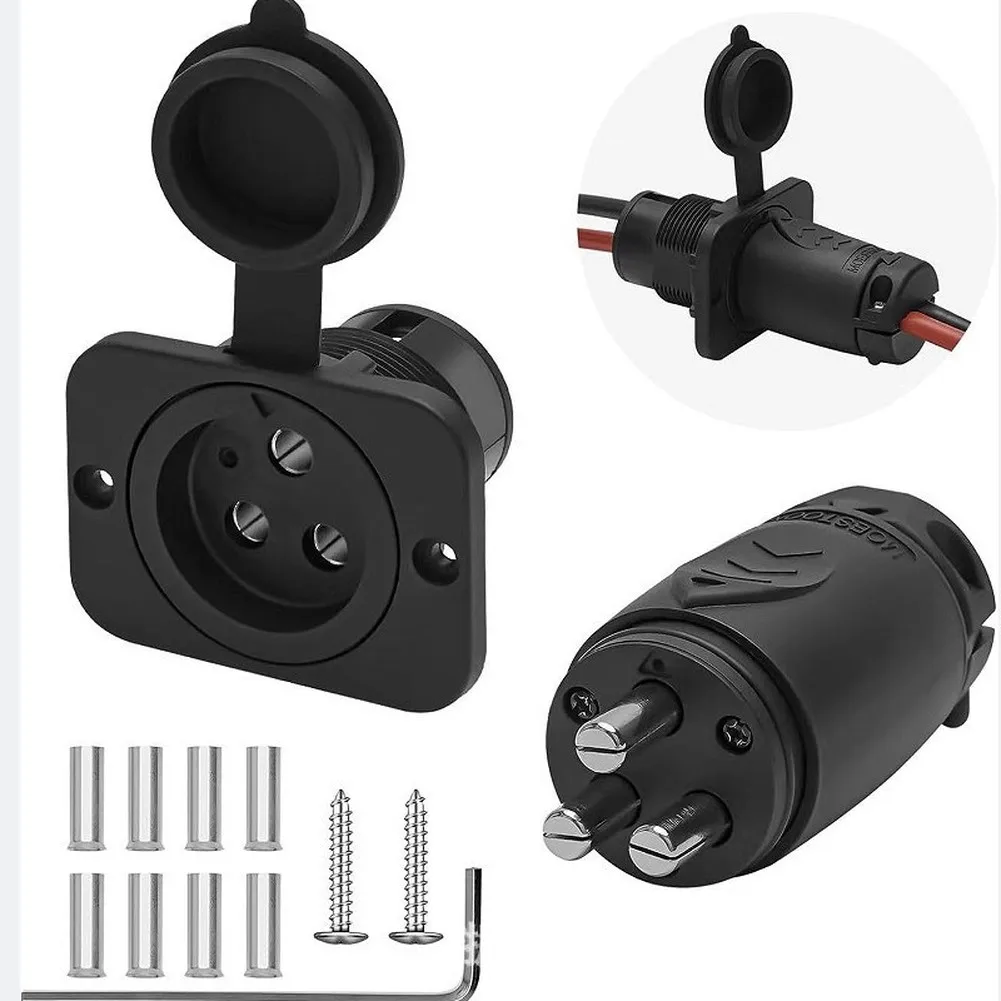 70A Waterproof Trolling Motor Connector, IP67 Marine Electrical Socket For 12-48V 2 Or 3-Wire Boat Systems