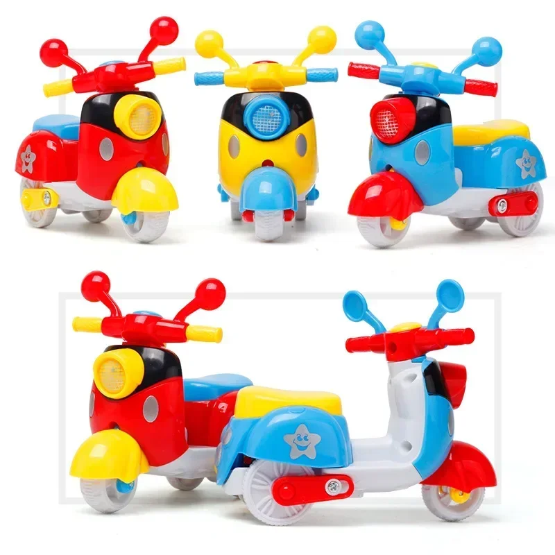 Losowo Zabawny Plastikowy Motocykl Miniaturowy Model Puzzle Pojazdy Zabawkowe Moda Klasyczne Dzieci Odciągnij Inercyjny Motocykl Zabawka