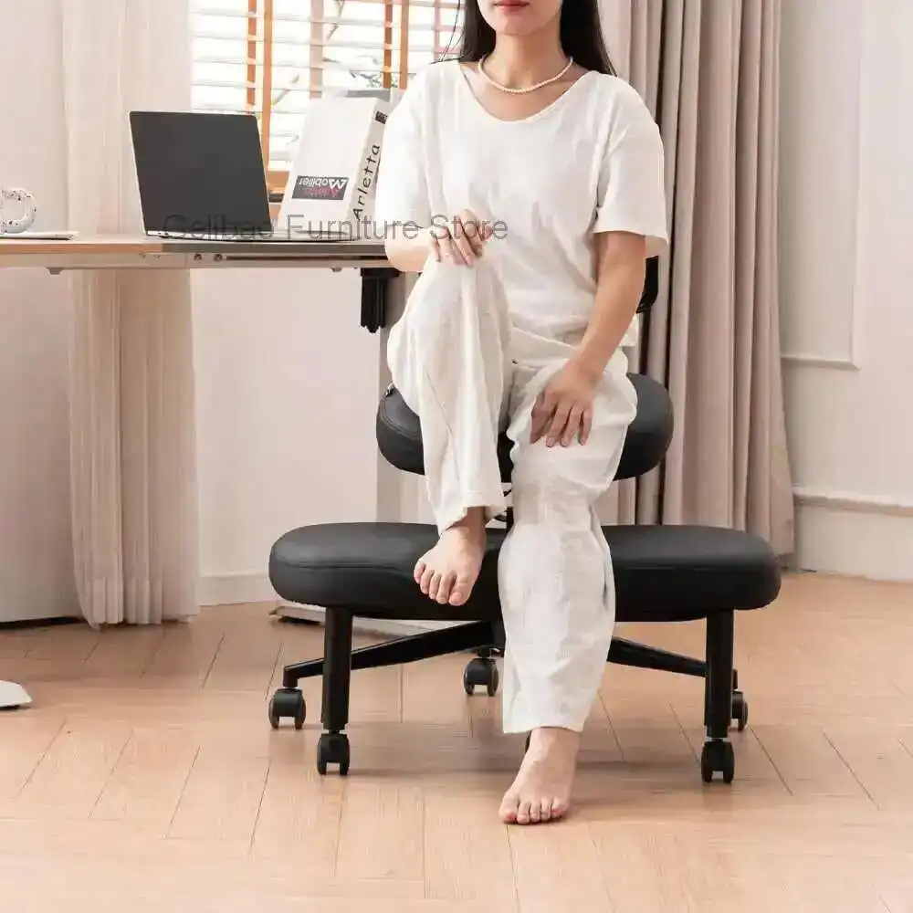 

Ergonomic Cross Legged Chair with Wheels and Back Seat Angle Adjustable Versatile Kneeling Chair for Home and Office Furniture