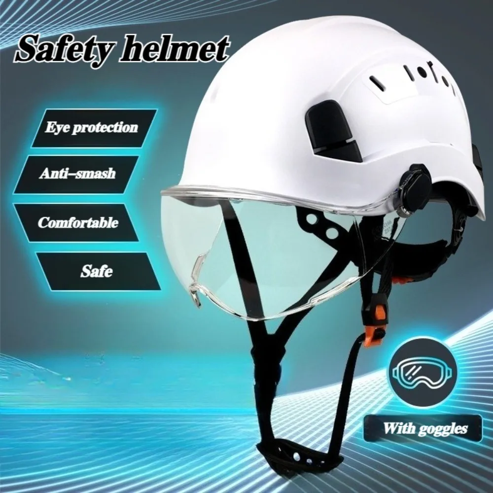 

Промышленный защитный шлем 53-63 см, дышащая защита, строительный шлем, очки, легкая безопасность и защита