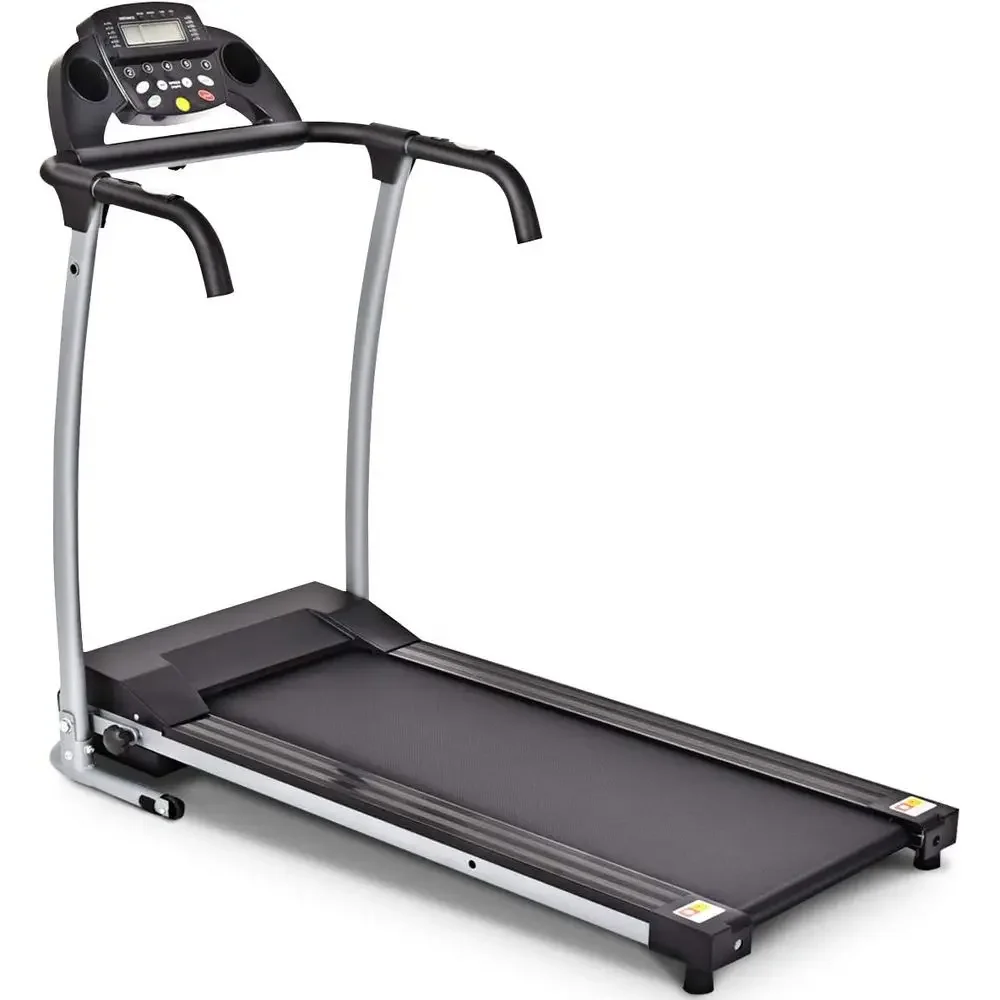 Compact Treadmill with 12 Programs, LCD Display, Portable Design, and Pulse Monitoring for Home Gyms