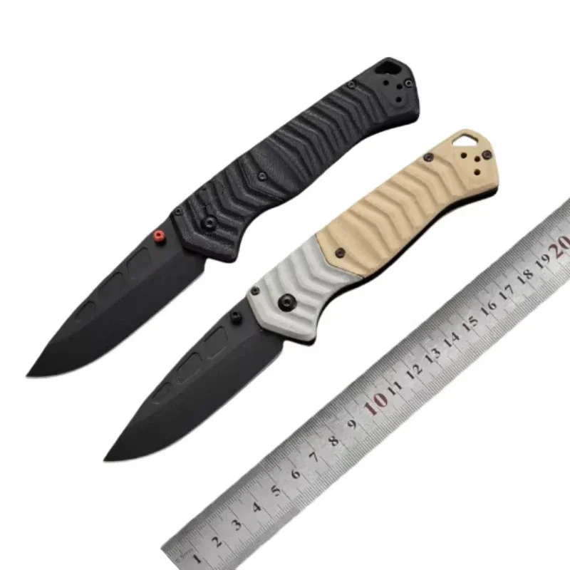 BM593BK Pocket Folding Knife D2 Blade G10+Steel Handle Tactical Hunting Camping EDC Survival Tool Knives