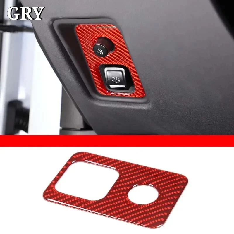Car Central Control Electronic Handbrake Trim For Chevrolet Corvette C8 Z51 Z06 20-26 Soft Carbon Fiber Interior Car Accessories