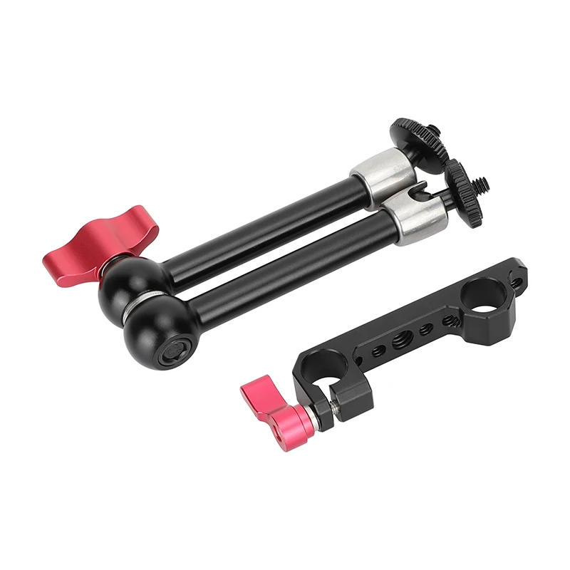 CAMVATE 15 مللي متر LWS قضيب المشبك + 10 "توضيح ماجيك الذراع 1/4"-20 برغي جبل للكاميرا LED ضوء LCD رصد قضيب دعم النظام