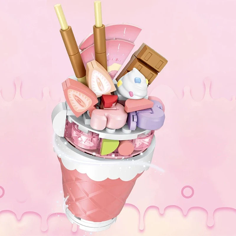 6IN1 Kawaii Candy Planet Model Building Blocks Girls Toys DIY Sweet Barrel Castle Mini Bricks Kids Birthday Gifts