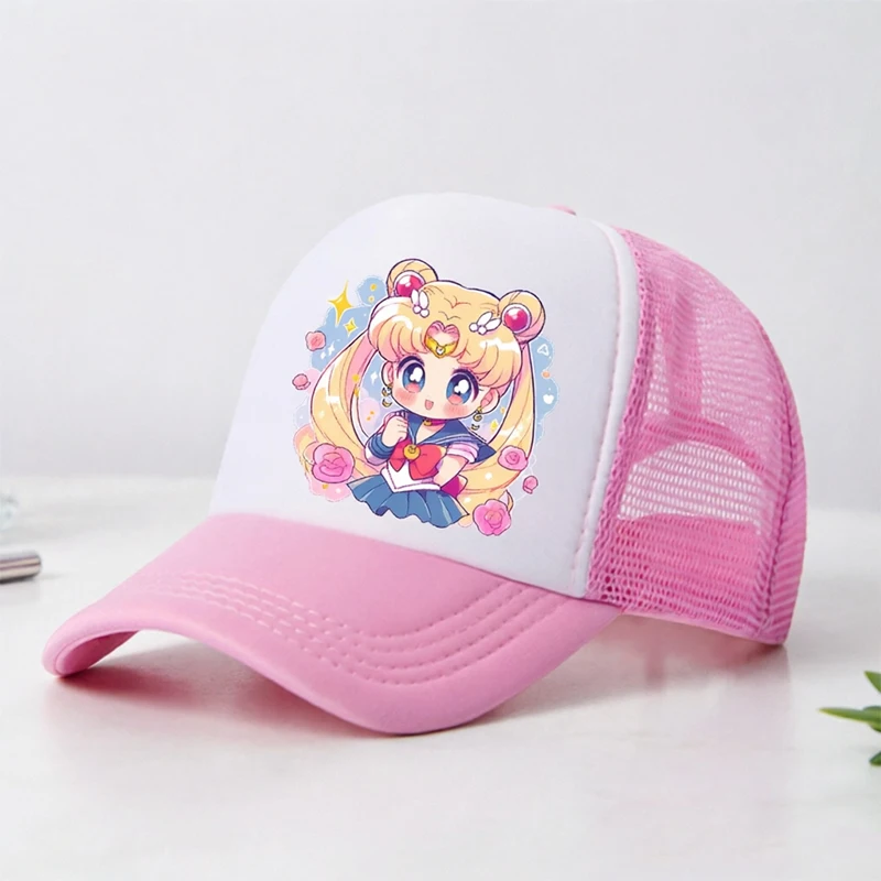 

Sailor Mooned Baseball Caps Anime Cartoon Printed Sun Hat Kids Adults Adjustable Pointed Cap Kawaii Summer Casual Hats Gifts Hot