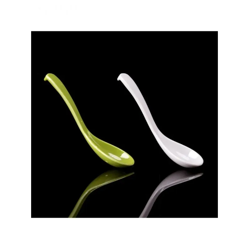 xgnvpy Fast food spoon imitation porcelain plastic soup spoon powder hook spoon Chinese anti-fall durable