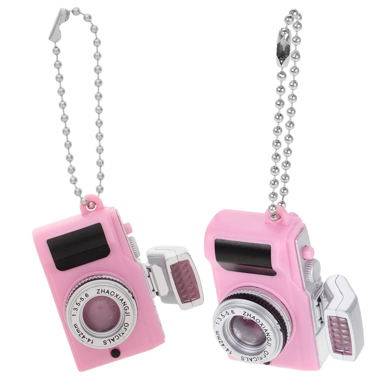 

2Pcs Mini Light Up Sound Camera Keychain Ornament Cute Novelty Keychain for Kids Backpack Purse Keys Phone Case Party Favor
