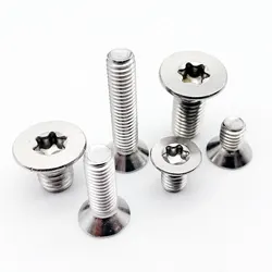 10/20/50pcs Six-Lobe Torx Flat Countersunk Head Screw Bolt M1.6 M2 M2.5 M3 M4 M5 M6 304 A2-70 Stainless Steel GB26737