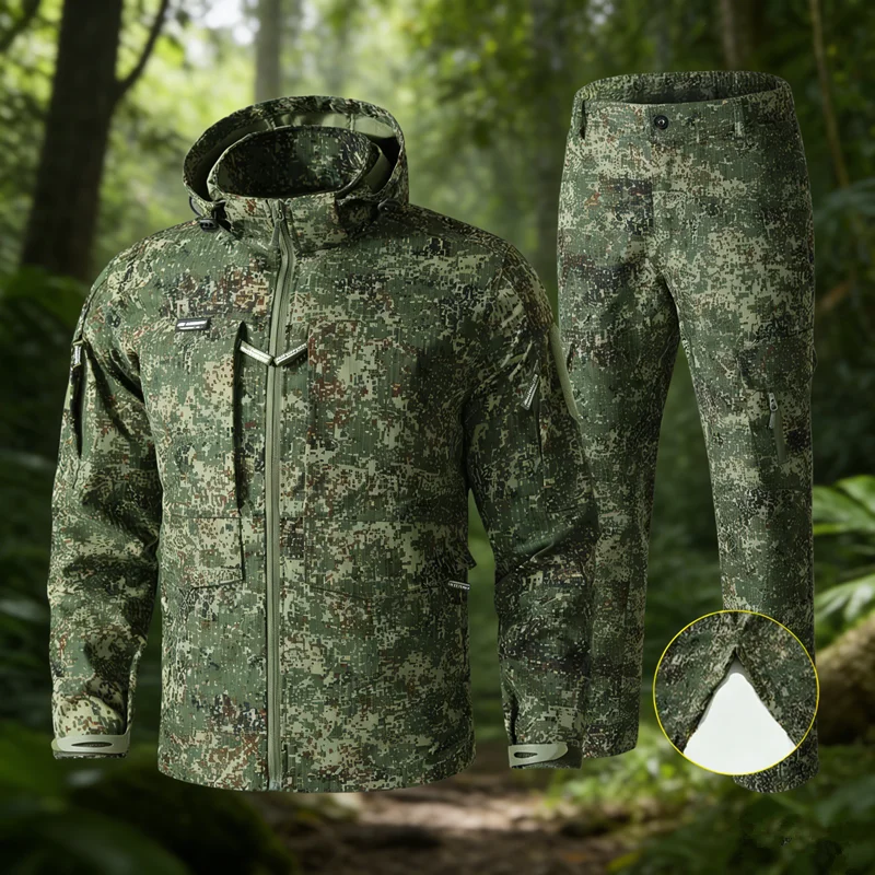 

Мужской тактический комбинезон 2026: Весенне-осенний, износостойкий, устойчивый к разрывам, рабочая куртка, охотничий плащ