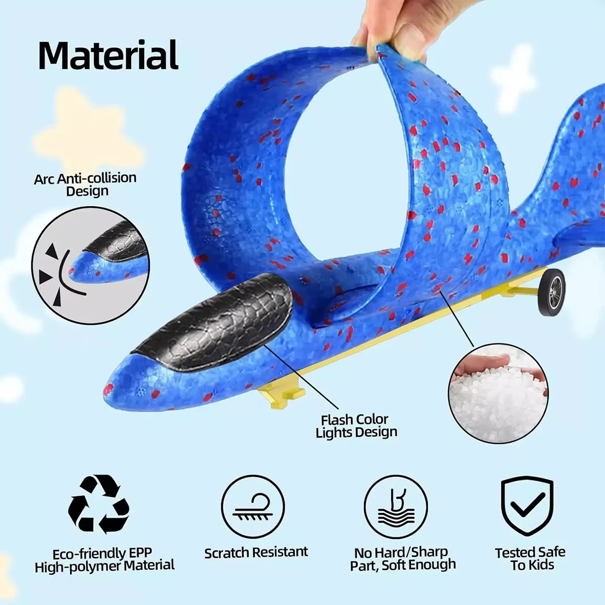 Avión de espuma para niños, lanzador de 10M, catapulta, planeador, pistola de avión, juguete, juego al aire libre para niños, pistola de balas suaves