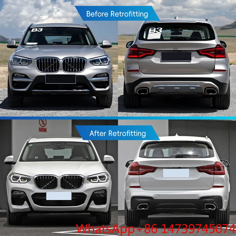 2018-2021 X3 G01 M-TECH Style Body Kit Front Rear Bumper Lip Side Skirt Wheel Arch Grille Tuning PartsCar Parts Body Kit