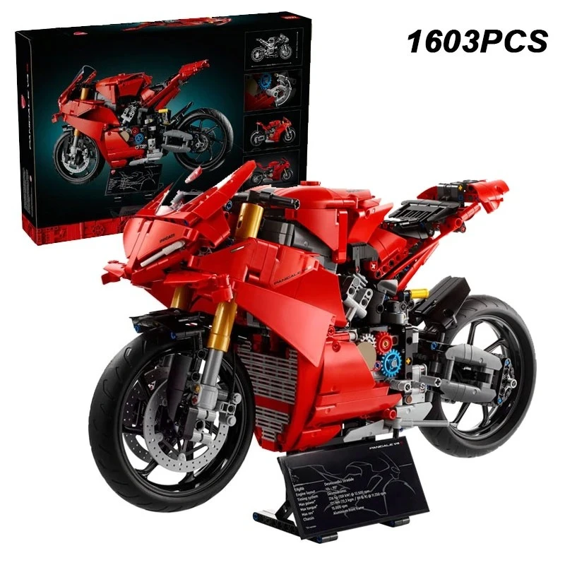

1603PCS Panigale V4 S Motorcycle Building Blocks Assemble Bricks Vehicle Motorbike Set Toy Gift For Children Kids