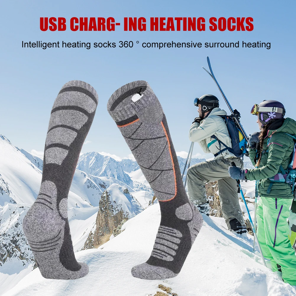 Unisex Heated Socks With USB Thermal Insulated Socks Winter Electric Heating Socks Outdoor Spots Heated Boot Camping Skiing Sock