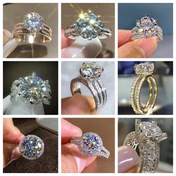 2024 New Cubic Zirconia Brilliant Wedding Ring for Women's Engagement Party  High End Personalized Fashion Jewelry