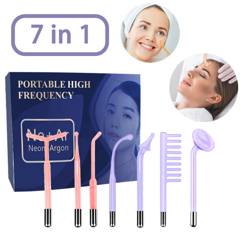 

7In1 High Frequency Electrode Wand Electrotherapy Glass Tube Beauty Device Acne Spot Remover Facial Anti Wrinkle（No Handle）