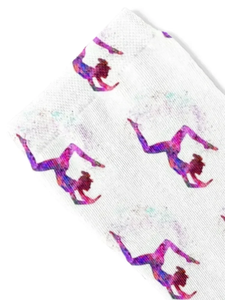 Gymnastics girl, watercolor gymnastics, teen gift Socks hiphop cycling loose cotton Ladies Socks Men's
