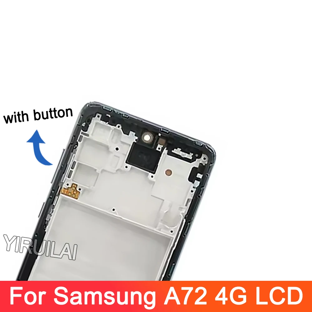 AMOLED For for Samsung Galaxy A72 4G A725 LCD Display Touch Screen Digitizer Assembly For Samsung A725F With Frame Replacement